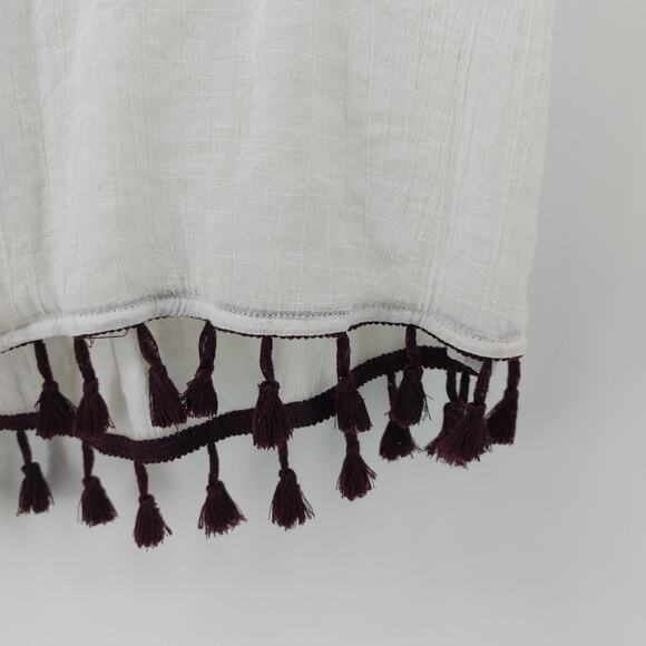 Kona Sol Cover Up Plum Purple Tassel Trim Boho Embroidered M - Picture 15 of 16